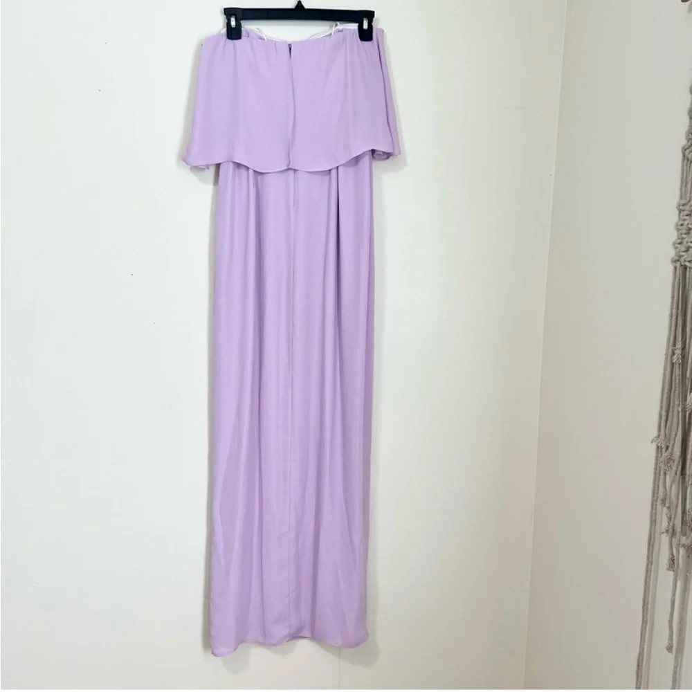 Amanda Uprichard Topanga Maxi Strapless Ruffle
Slit Dress in Lavender sz M - Picture 4 of 6